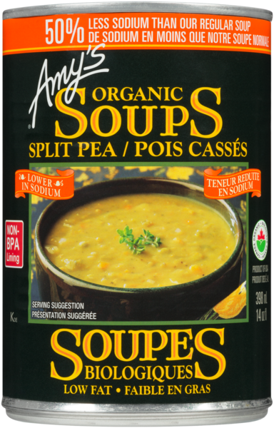 Amy's Kitchen Soupe Biologiques ~ Teneur Reduite En Sodium &   Pois Cassés