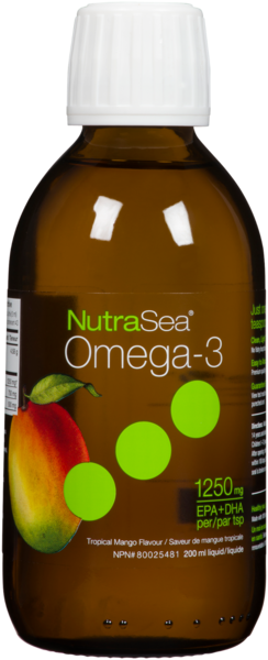 NutraSea Omega-3 Saveur de Mangue Tropicale Liquide 200 ml