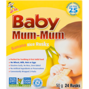 Hot-Kid Baby Mum-Mum Rice Rusks Banana 24 Rusks 50 g