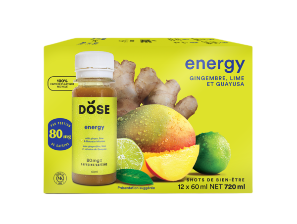 Dose Shot Énergie Gingembre Lime Guayusa 12X60Ml