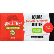 L'Ancêtre Pasture Butter Churned Salted Organic 84 % M.F. 250 g