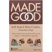 Made Good Soft Baked Mini Cookies Chocolate Chip 5 Portion Packs x 24 g (120 g)