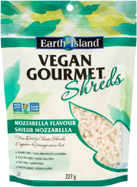 Earth Island Vegan Gourmet Copeaux de Fromage Sans Lait Saveur Mozzarella 227 g