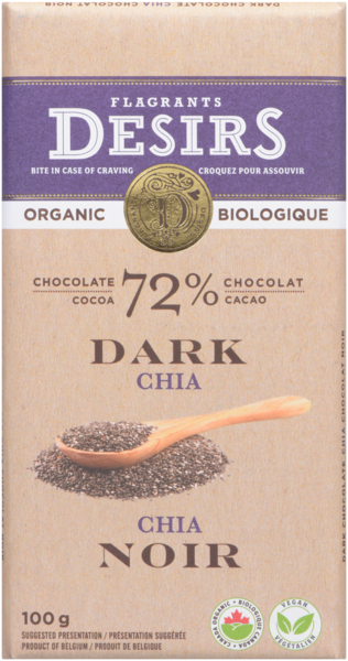 Flagrants Desirs Chocolat Noir Chia Biologique 100 g