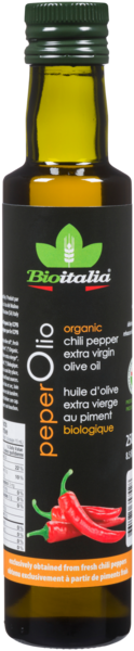 Bioitalia Peper Olio Huile d'Olive Extra Vierge au Piment Biologique 250 ml