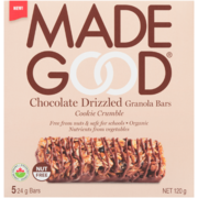Made Good Barres Granola avec Filet de Chocolat Croustillant de Biscuits 5 Barres x 24 g (120 g)
