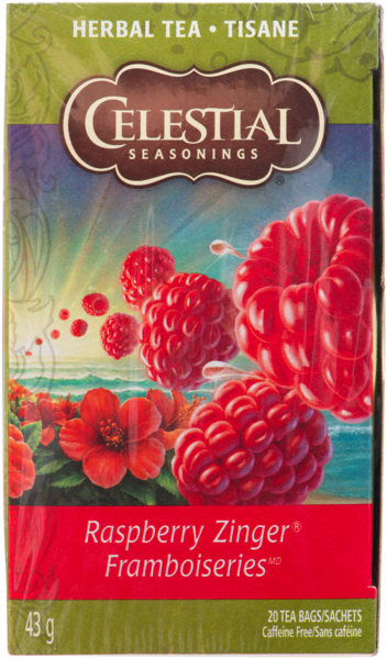 Celestial Seasonings Herbal Tea Raspberry Zinger 20 Tea Bags 43 g