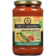 Terre di Sangiorgio Sauce pour Pâtes Tomates et Courgettes Grillées Biologique 540 ml