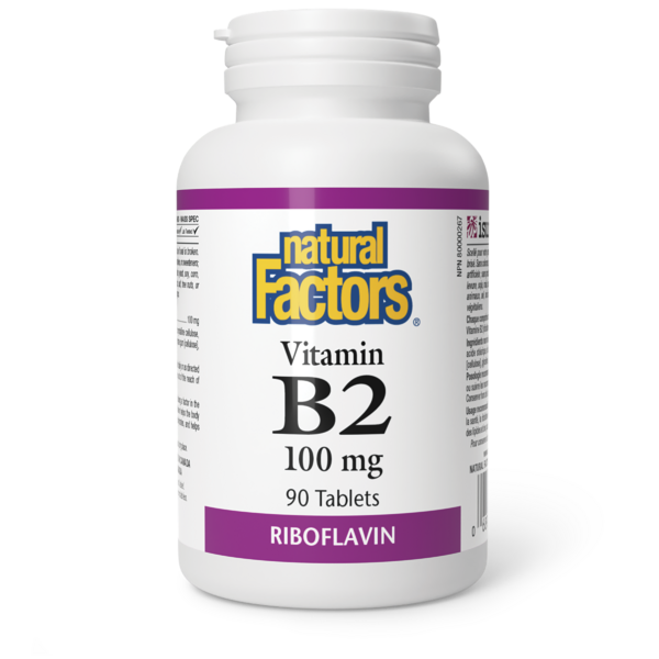 Natural Factors Vitamine B2  100 mg  90 comprimés