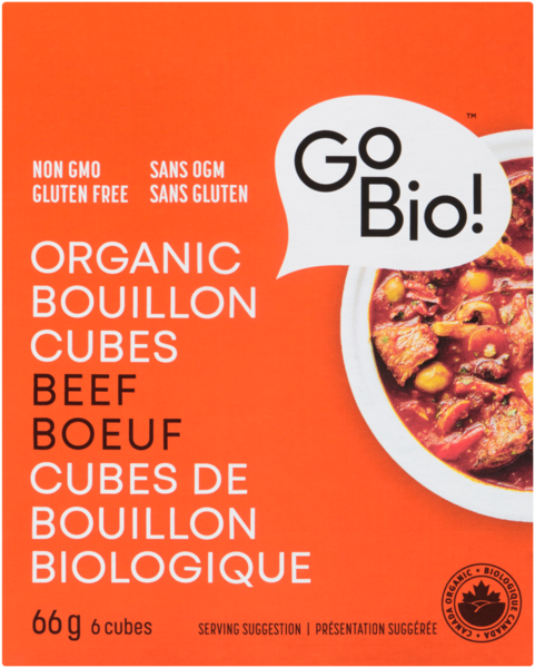 GoBio! Cubes de Bouillon Biologique Boeuf 6 Cubes 66 g