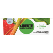 Liberté Greek Yogourt Strawberry Rhubarb 0 % M.F. 4 x 100 g