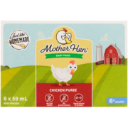 Mother Hen Baby Food Chicken Puree 6+ Months 6 x 59 ml