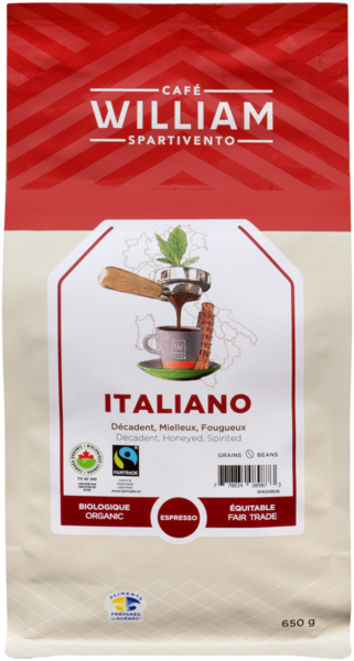 William Spartivento Café Italiano Grains Espresso Biologique 650 g