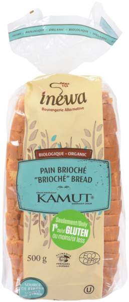 Inéwa Boulangerie Alternative Pain Brioché Grain Khorasan Kamut Biologique 500 g