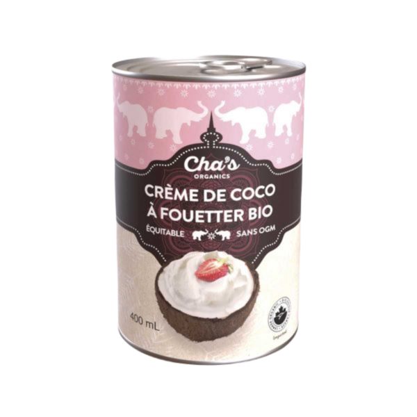 Cha's Organics Crème de Coco à Fouetter Bio 400 ml