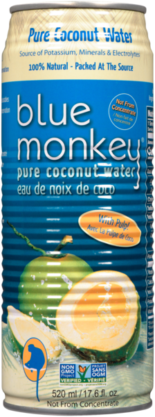 Blue Monkey Pure Coconut Water with Pulp! 520 ml