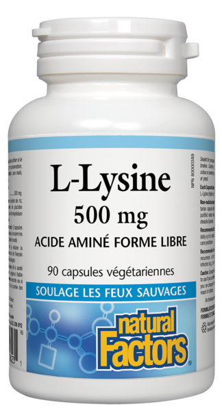 Natural Factors L-Lysine  500 mg  90 capsules végétariennes