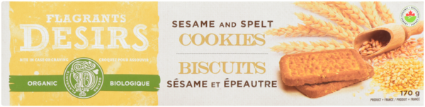 Flagrants Desirs Biscuits Sésame et Épeautre Biologique 3 Sachets Fraicheur de 5 Biscuits 170 g