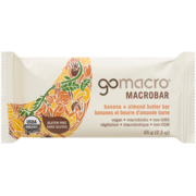 GoMacro Macrobar Bananes et Beurre d'Amande Barre 65 g
