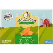 Mother Hen Baby Food Carrot Puree Organic 6+ Months 6 x 59 ml