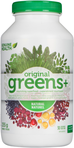 Genuine Health Greens+ Original, arôme naturel, poudre de super aliments