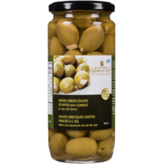 Ariston Greek Green Olives Stuffed with Garlic in Sea Salt Brine 500 ml