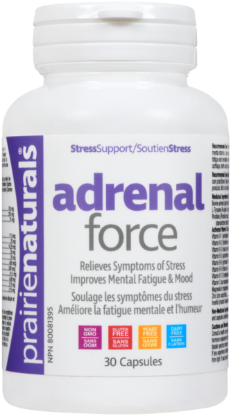 Adrenal-Force cortex surrénal bovin, rhodiole, L-tyrosine et vitamines B activées - capsules