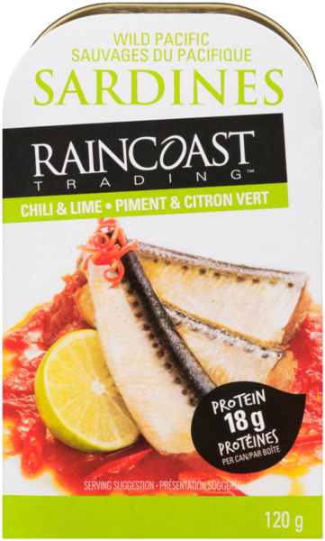 Raincoast Trading Sauvages du Pacifique Sardines Piment & Citron Vert 120 g