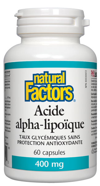 Natural Factors Acide alpha-lipoïque  400 mg  60 capsules