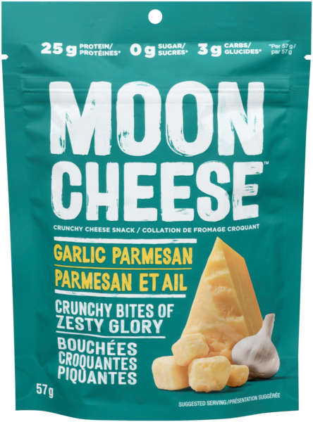 Moon Cheese Collation de Fromage Croquant Parmesan et Ail 57 g