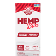 Manitoba Harvest Hemp Foods Hemp Bliss Fortified Hemp Beverage Unsweetened Original 946 ml