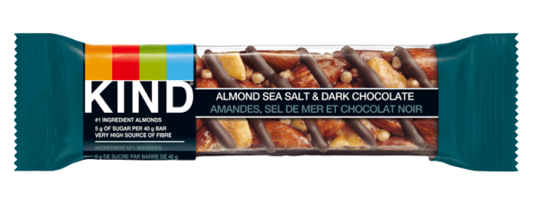 KIND Barre aux Noix Amandes, Sel de Mer et Chocolat Noir 40 g