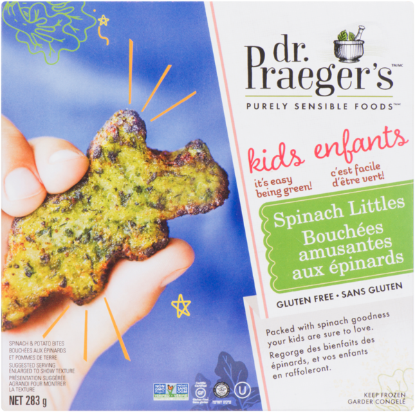 Dr. Praeger's Purely Sensible Foods Bouchées Amusantes aux Épinards Enfants 283 g
