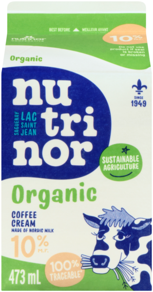 Nutrinor Biologique Crème à Café 10% M.G. 473 ml