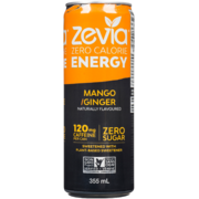 Zevia Energy Zero Calorie Mango/Ginger 355 ml