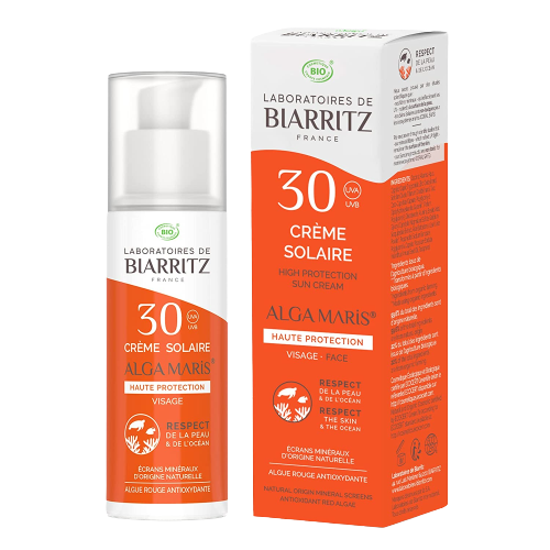 Biarritz Crème Solaire Visage SPF30 Certifié Bio
