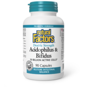 Natural Factors Acidophilus et Bifidus Double Puissance 10 milliards de cellules actives 90 capsules