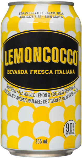 Lemoncocco Boisson aux Arômes Naturels de Citron et de Noix de Coco 355 ml