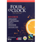 Four O'Clock Rooibos Organic Fairtrade Spicy Orange 16 Teabags 32 g