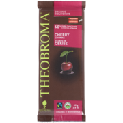 Theobroma Chocolat 60% Dark Chocolate Cherry Chunks Organic 80 g