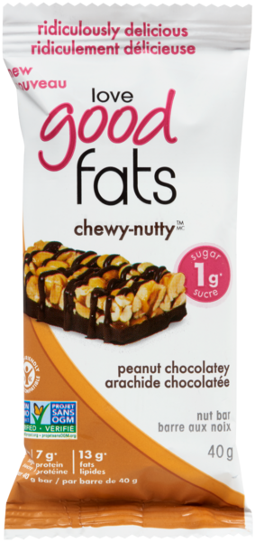 Love Good Fats Chewy-Nutty Barre aux Noix Arachide Chocolatée 40 g