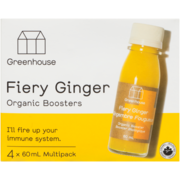 Greenhouse Organic Boosters Fiery Ginger 4 x 60 ml