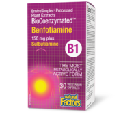 Natural Factors Benfotiamine BioCoenzymée • B1 avec sulbutiamine 150 mg 30 capsules végétariennes