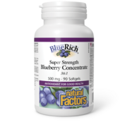 Natural Factors BlueRich Ultra-fort Concentré de bleuet 500 mg 90 gélules