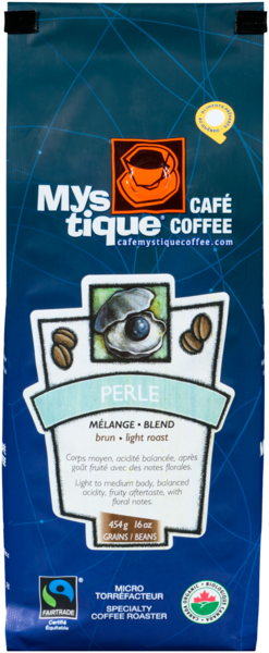 Café Mystique Coffee Perle Blend Light Roast Beans 454 g