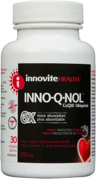 Innovite Health Inno-Q-Nol CoQ10 Ubiquinol 200 mg 30 Gélules