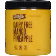Righteous Small Batch Sorbetto Dairy Free Mango Pineapple 562 ml