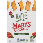 Mary's Organic Real Thin Crackers Tomate + Basilic Biologique 141 g