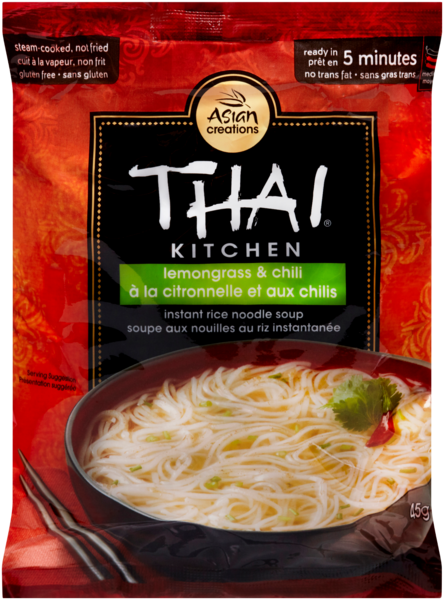 Thai Kitchen Asian Creation Soupe aux Nouilles au Riz Instantanée à la Citronnelle et aux Chilis 45g