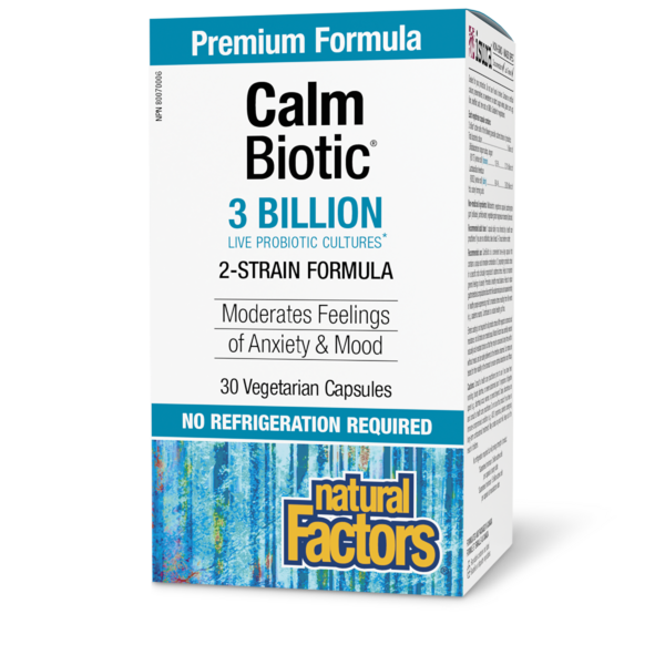 Natural Factors Calm Biotic  3 milliards cultures probiotiques vivantes  30 capsules végétariennes